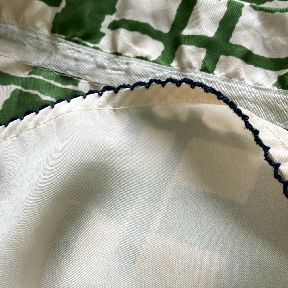 Anthropologie Maeve Broken Blocks 100%‎ Silk Dress- Green, Cream, Navy Sz 4- EUC - Picture 9 of 11